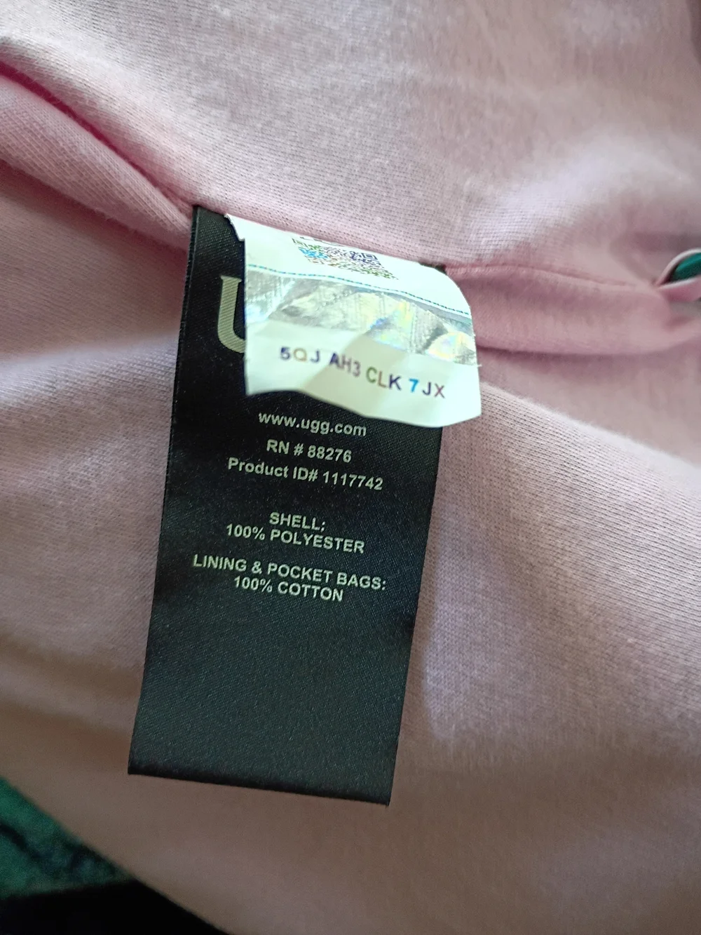 UGG Women's Plush Colorblock Jacket in Pink & Green with Multicolor Print